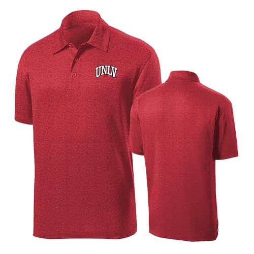 Sport Your Gear UNLV Rebels Lightweight Moisture-Wicking Breathable Team Spirit Performance Golf Polo Officially Licensed NCAA Apparel Red Heather XL