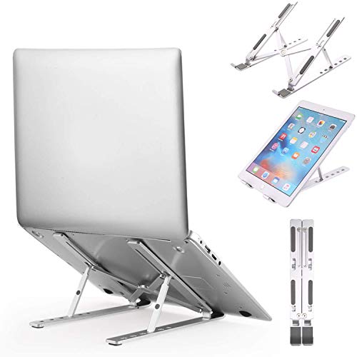 Aluminium Faltbarer Laptop Ständer(kommt mit eine kostenlose Aufbewahrungstasche), Ergonomischer Notebook Ständer, Tragbarer Laptopständer für iPad,