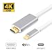 USB C to HDMI Cable(4K@60Hz),Highwings 6ft/1.8m Type C to HDMI Cable(Thunderbolt 3 Compatible) with Pad Pro/MacBook Air 2018,MacBook Pro,Mac Mini 2018,Surface Book 2,Samsung S9/S8/S10 and More-Grey