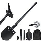 Pieghevole Pala 81.2cm, Pala da neve, Strumento Di Trincea In Acciaio Ad Alto Tenore Di Carbonio 50#, Pala Da Campeggio Pieghevole Militare,Portatile Vanga, Per Campeggio, Escursionismo, Attivit, Car