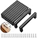 10 Piezas Tiradores Armario Acero Inoxidable 128 mm con 40 Tornillos, Manijas de Morden Plaza de Muebles, para Cocinas, Oficina, Cajones, Gabinete, Armario Empotrado (Matt Negro)