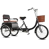 【Adult Trike】The 20inch tricycle is suitable for adults and the elderly. It is convenient for the elderly to go out for exercise and hanging out.Height-adjustable saddle allow for easy adjustment for riders of different heights. 【Tandem Tricycle】It c...