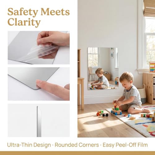 Image of iCAGY Acrylic Mirror for Wall Kids Adults Bedroom Door Closet