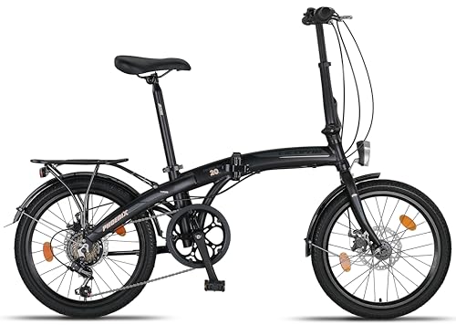 Licorne Bike Phoenix 20 Zoll Aluminium Faltrad Klapprad Scheibenbremse Discbremse Faltfahrrad Herren Damen 7 Gang Kettenschaltung Folding City Bike Alu-Rahmen StVZO