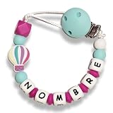 Chupeteros Personalizados con el Nombre de su Bebe. Seleccione Color, Diseño y...