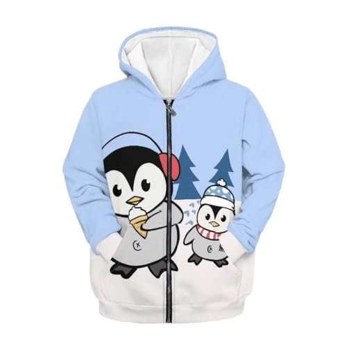 Pinupub Kids Loose Fit Fall Winter Long Sleeve Zip Up Hoodies For Boys Girls Hoodie Coat With Pocket