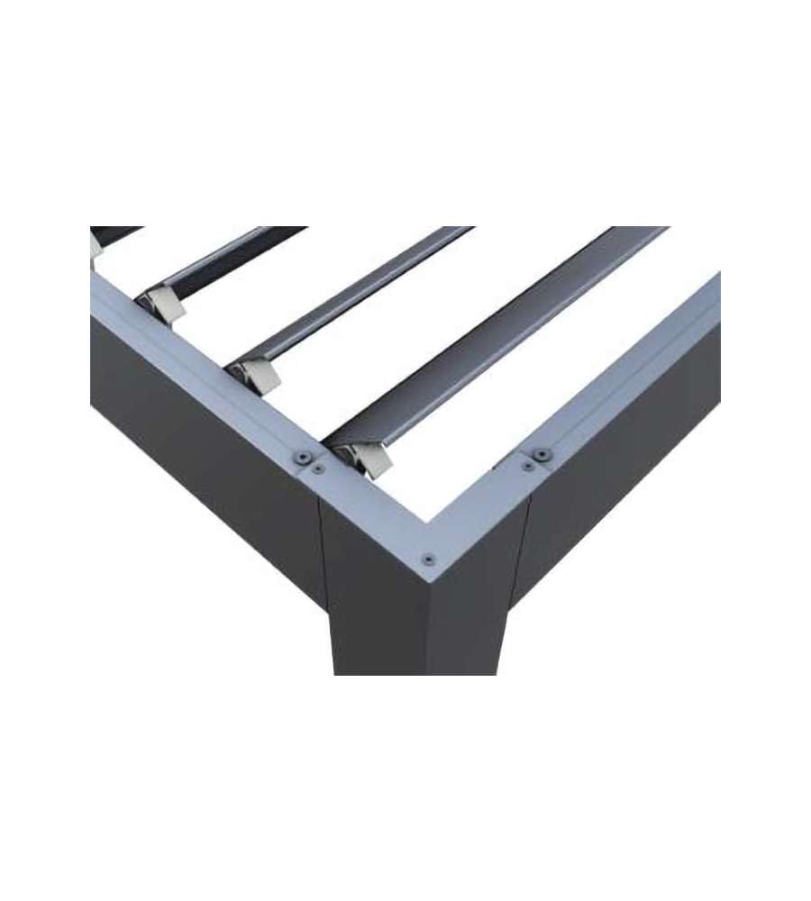 Verdelook Pergola Bioclimatica Atena 100 in Alluminio Grigio - 3x3x2,5 m