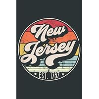 Retro New Jersey Home State NJ Cool 70s Style Sunset: Notebook