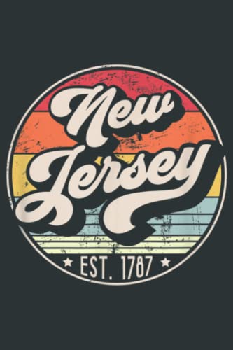 Retro New Jersey Home State NJ Cool 70s Style Sunset: Notebook Journal lined 6X9 inch 110p