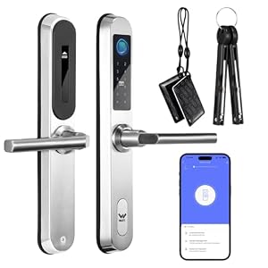 TY WiFi Smart Lock with Camera Keyless Entry Door Lock Handle Waterproof Stainless Steel Narrow Edge Biometric Door Lock App 5 Unlocking Methods for 40-120mm Thickness Office Home BedroomDoor