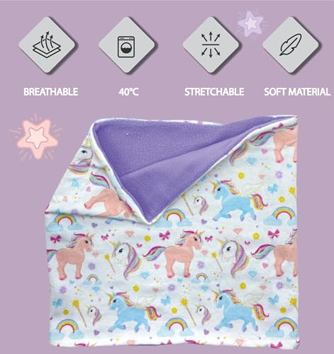 Unicorn Kids Girls Beanie Hat & Loop Scarf Set - with Fleece - 95% Cotton - Soft & Easy Care Stretch Material4