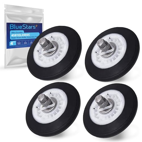 BlueStars Ultra Durable 4581EL2002C Dryer Drum Roller Assembly Part - Compatible with LG Kenmore Dryers - Replaces AP5688895 4581EL2002A 4581EL2002B 4581EL2002D PS8260240 - PACK OF 4