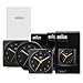 Produktbild Braun Klassischer gemischt Schwarz Analog Wecker Zuhause Geschenke mit Schlummerfunktion und Licht, ruhiges Quarzuhrwerk, Crescendo Beep Alarm in Schwarz, Modell BC12B, BC02XB, BC03B (3er Pack)
