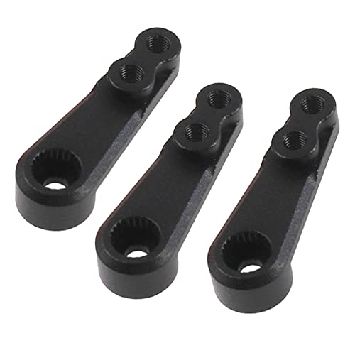 3Pcs Sharegoo Metal 25T Servo Arm,25 Teeth Spline Servo Horn Steering Arm Server Compatible With Traxxas Trx4 Axial Scx10 Tamiya Hpi Hsp Wltoys 1/10 Rc Crawler Car (Black) #TOP5