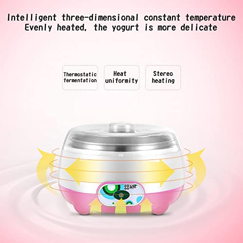 Yogurt Maker Machine, Household Appliances Automatic Fermented Yogurt Maker Stainless Steel, Durable Diy Breakfast Machine, Diy Breakfast Baby, Kids, Home Organic Use (Pink) #TOP4