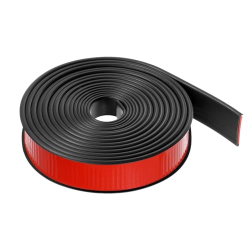 QUARKZMAN U-Form Kantenband 1-3/32 x 16.4ft (28mm x 5000mm) Selbstklebendes TPE Flexibles Furnierkantenband Kantenschutz für Möbel, Schränke, Tische, Reparatur, Schwarz