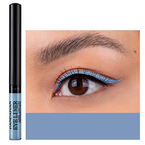 Dekrion Liquid Eyeliner, Matte Colored Eyeliners, Gray-Blue Eyeliner, White Black Red Brown Green Purple Waterproof High-Pigmented Colorful Eyeliners Eye Makeup (15#Gray-Blue) #TOP7
