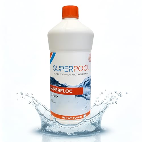 Superpool Swimming Pool Flocculant Flock Pool Treatment for Cloudy Pool Water Helps Clarify Water in Pools Spas Hot Tubs & Jacuzzis Liquid Superfloc for Pool