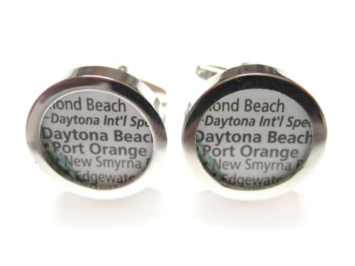 Kiola Designs Daytona Beach Florida Map Cufflinks