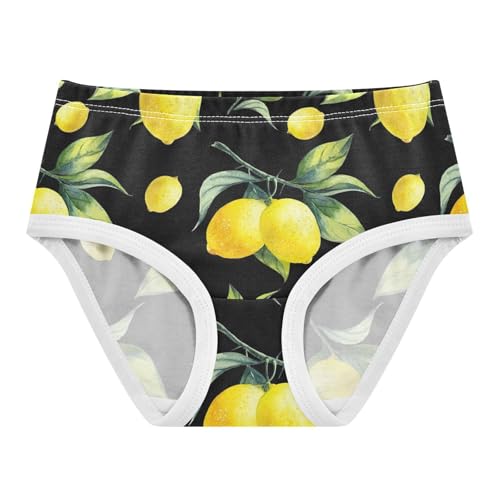 Lemons Black Cotton Toddler Underwear, Girls' Underwear, 2T–8 Years