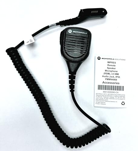 Motorola Solutions OEM PMMN4069AL PMMN4069 Remote Speaker Microphone. IP55, Intrinsically Safe, Windporting, IMPRES, 3.5mm Jack. APX4000, APX6000, APX8000