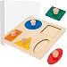 Montessori Multi Shape Wooden Puzzle Toy Baby Toddler First Jumbo Wood Peg Educational Basic (5 Geometry Shape)