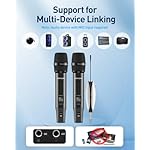 Wireless Microphones,Metal Dual Professional UHF Cordless Dynamic Wireless Microphone System,Rechargeable Microphone Receiver for Karaoke Singing, Wedding, Party, DJ, Speech, Church, Class Use, 240ft - Image 4