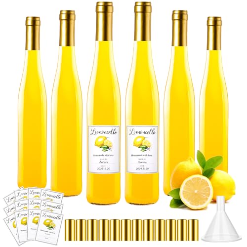 Maxcheck Lemoncello glass bottles with labels
