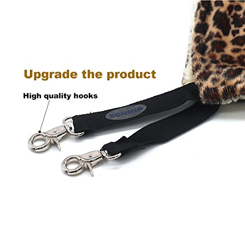 EONMIR 2Pack Guinea Pig Hammock, Small Animal Hanging Bed Toys fit Rats, Chinchilla, Pet Cage Accessories (Leopard Print)