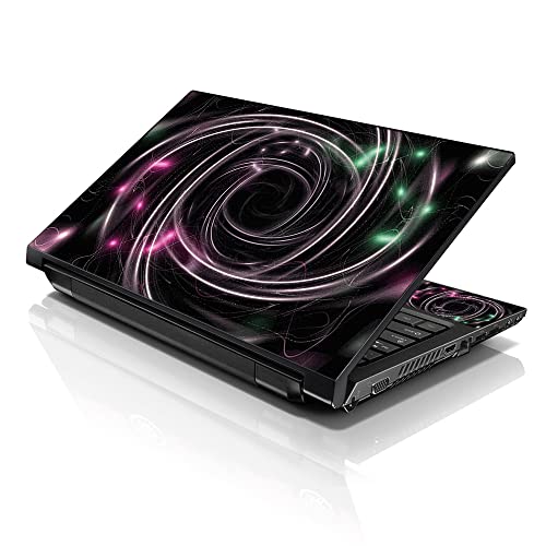 Image of LSS 17 17.3 Inches Laptop Notebook Skin Sticker with 2 Wrist Pads - Reusable Cover Protector Vinyl Sticker Cover Decal Fits 17 inch - 19 inch HP Asus Acer Samsung - Tornado Effect Pattern
