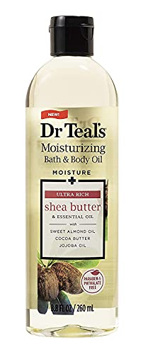 Dr Teal's Dr. Teals Bath & Body Oil Variety Gift Set (2 Pack, 8.8oz Ea.) - Ultra Rich Shea Butter & Nourishing Coconut Oil - Essential Oils Hydrate Skin & Alleviate Daily Stress - At Home Spa Kit