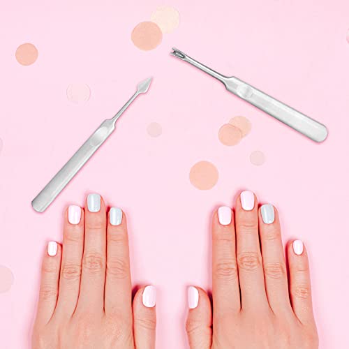 KroY PecoeD 2 Stck Nagelhautmesser, Nagelhautschneider, Nagelhautmesser mit V-Klinge, Spatel Pusher Eckenheber Edelstahl… – Bild 6