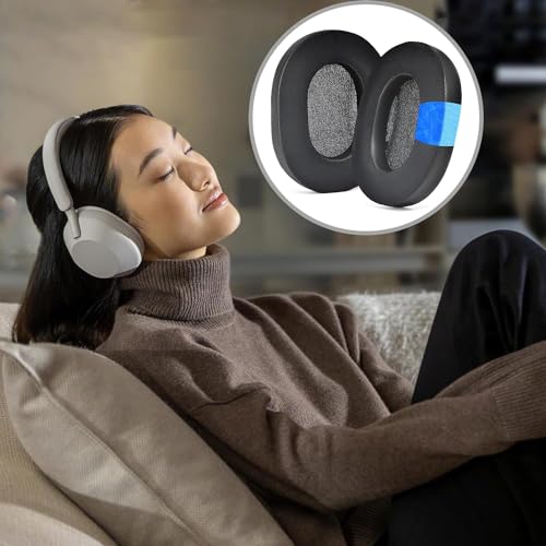 Image of Adhiper XM5 Replacement Ear Pads Cushions for Sony WH-1000XM5(WH1000XM5) Noise Canceling Headphones, Upgraded Cooling Gel Earpads with Soft Memory Foam, XM5 Earpads Replacement(Black)