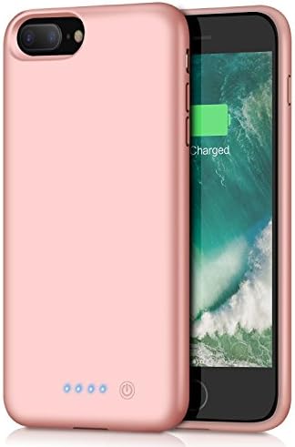Battery case for iPhone 8 Plus / 7 Plus 8500mAh, HETP Rechargeable External Battery Pack for Apple iPhone 8 Plus 7 Plus Charging Case Portable Backup Power Bank (5.5 inch) -Rose Gold