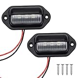 ✲ Sicherheitszubehör - Jede Lampe hat 3 LEDs 1,8 W Glühbirnen, 2835LED-Lampenperlen, hervorragende Wärmeableitungsleistung, große Lichtfläche und großer Winkel, gleichmäßige Lumineszenz, genug hell, um die Zahl auf dem Nummernschild zu beleuchten.