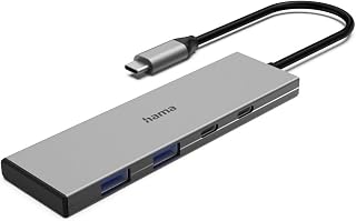 Hama USB C Hub, 4 Ports, 2X USB A, 1x USB C, 1x USB C, 10 Gbit/s, Aluminium
