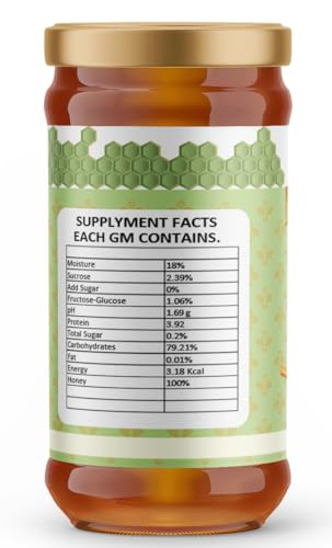 Image of Indu Foods Tulshi Honey, 100% Virgin Raw and Natural, Pure Herbal Sweetener, Rich in Antioxidants, Glass Jar