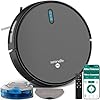 SereneLife Robottino Aspira e Lava Pavimenti, Robot Aspirapolvere, Controllo App, 4 Modalità, Sensori Anti-Caduta, Auto-Ricarica, Per Tappeti e Pavimenti Duri, Nero