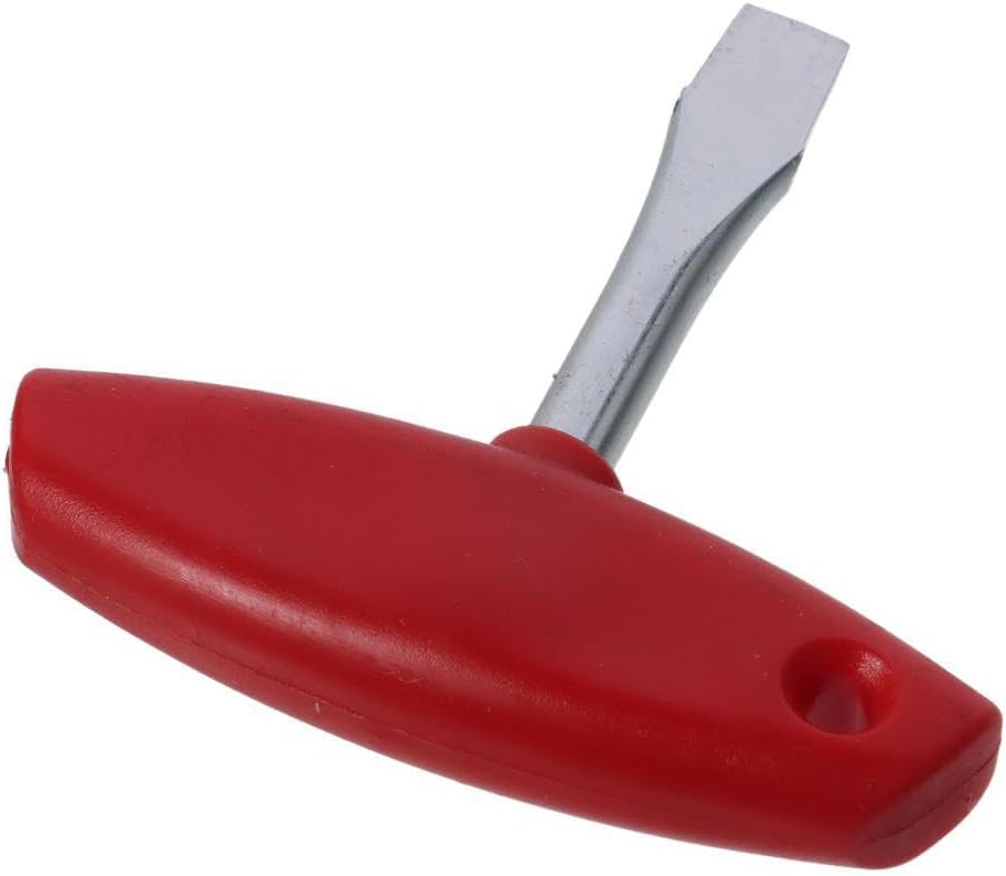 T Handle 3.78 Inch Slotted Screwdriver Carbon Steel Flat Head Screwdriver with ABS Plastic T Bar Ideal for Film Sets and Workshops