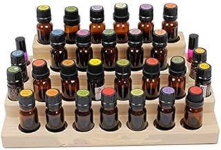 RoseFlower Wooden Essential Oil Storage Box Presentation Display Rack Stand Holder, Holds 30 Bottles - Aromatherapy Carrier Nail Polish Organizer Fragrance Container - Keep Your Oil Safe & Space Saver