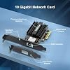 10Gbe PCI-e Network Card, AQC113 Controller, 10G Base-T RJ45 Port NIC Card, GiGaPlus 100/1000/2500/10000Mbps Ethernet Card, 10Gb Ethernet Adapter Support Windows10/11/Windows Server/Linux