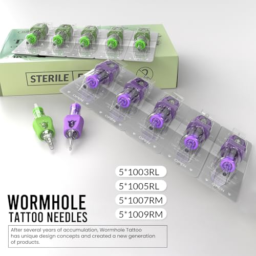 Image of Wormhole Tattoo Cartridge Needles Rocket 20pcs Mixed Sizes #10 Standard 3RL 5RL 5RM 7RM Disposable Finger Ledge Tattoo Needles Round Liner Shader Magnum for Tattoo Gun Machine Tattoo Supplies