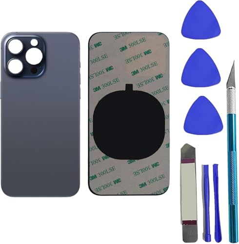 Remplacement de verre arrière pour iPhone 15 Pro Max finition Titanium bleu premium