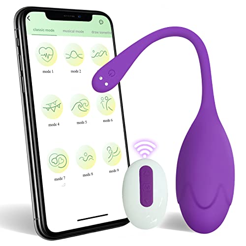 Bullet Dildo Vibrator Rose Sex Toy, Vibrators with Video App Remote Control, 9 Music Modes, Silicone Waterproof Magnetic Charging for Women Couple (Purple)