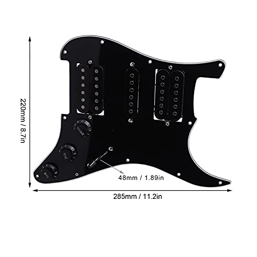 Pickguard de guitare électrique chargé Pickguard pré-câblé avec micro HSH pour guitares électriques ST/SQ(noir) - Les Beatles, Paul McCartney, John Lennon, RIngo Starr, George Harrison Pickguard de guitare électrique chargé Pickguard pré-câblé avec micro HSH pour guitares électriques ST/SQ(noir) – Image 7