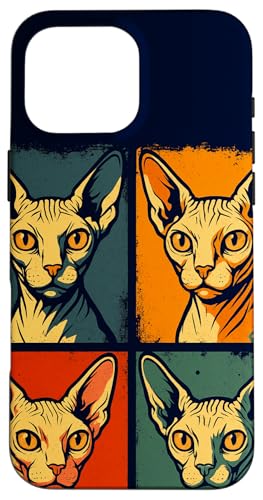 Sphynx Cat Pop Art amusant pour les propriétaires et les amoureux des chats Coque pour iPhone 16 Pro Max