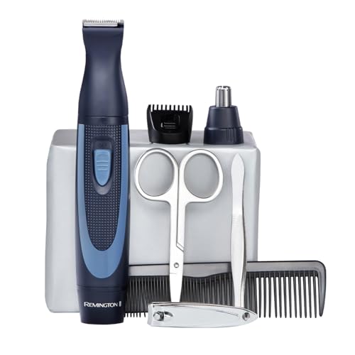 Remington Hygiene Travel Kit with Case (13 Pieces for Hair Manicure Pedicure etc. Beard Trimmer Ear Hair Facial Hair & Eyebrow Trimmer Nail Clipper Scissors Tweezers 2 Combs etc.) NE3890