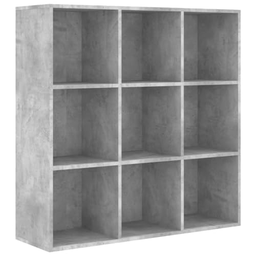 vidaXL Bibliothèque, Meuble de Rangement avec Compartiment, Armoire à Livres Salon Salle de Séjour Intérieur, Gris Béton Bois d’Ingénierie