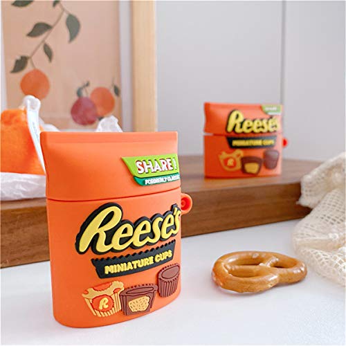 Stsnano For Airpod 2/1 Case Soft Silicone Cute Cartoon Kawaii Funny Cover Food Fashion Protective Skin Accessories Keychain Girls Teens Cases For Air Pods Compatible With Airpods 2&1, Ree's Chocolate #TOP4