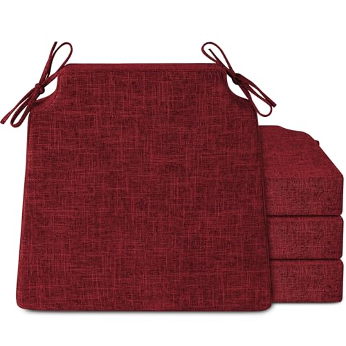 FlyGulls 2.5" Thick Kitchen Chair Cushions Set of 4,16.5"x16" Red